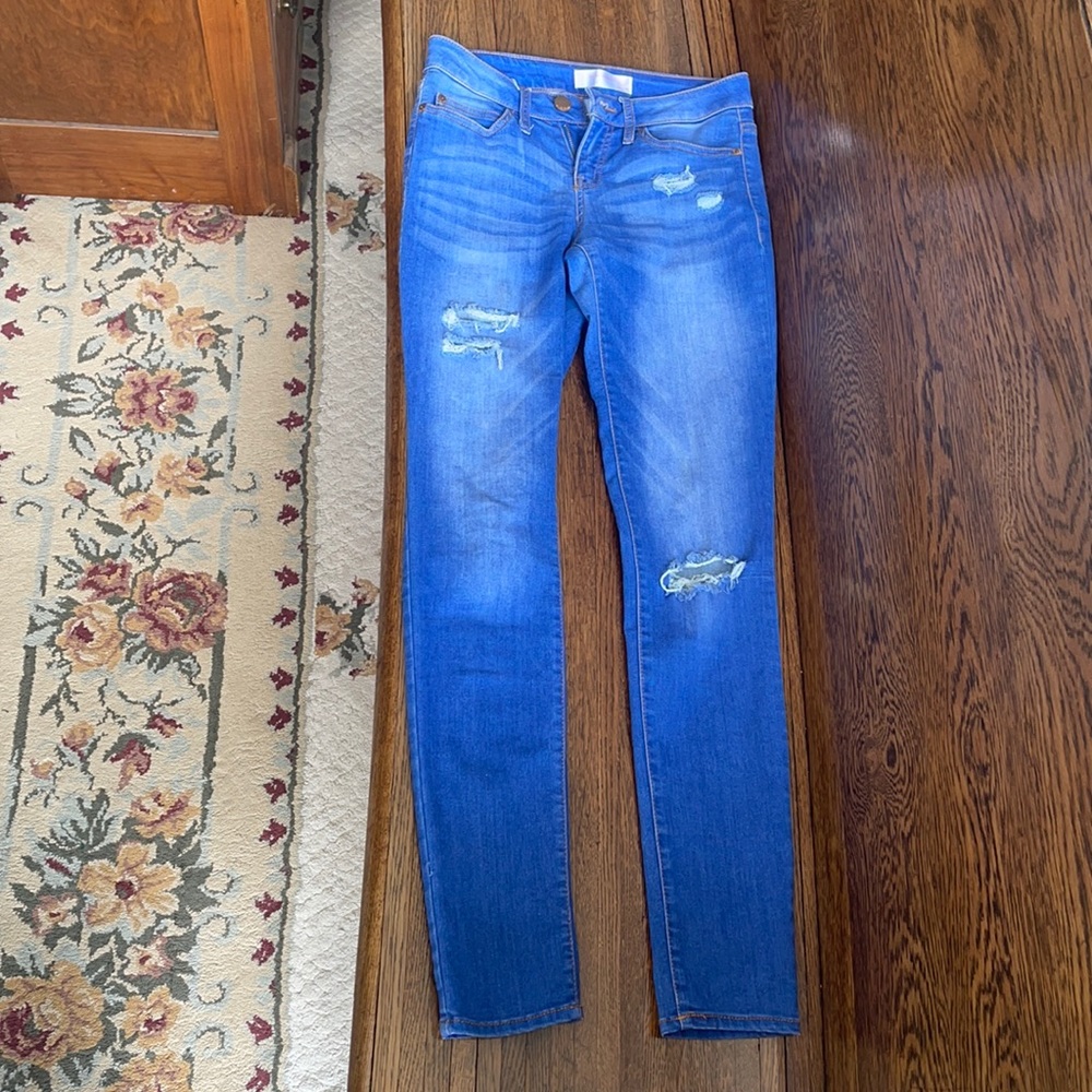 Bright blue jeans from no boundaries